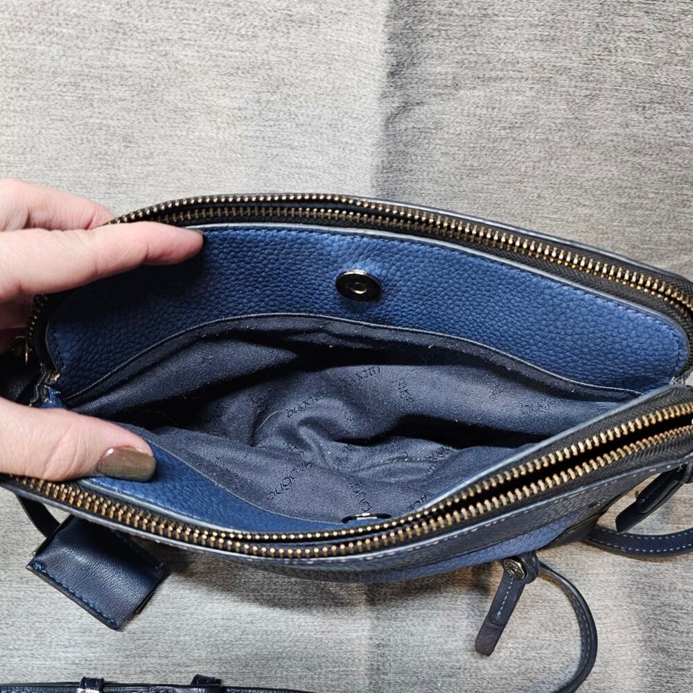 Bugatti Womens Dark Blue/Black Faux Leather Crossbody Bag EUC - Picture 4 of 12